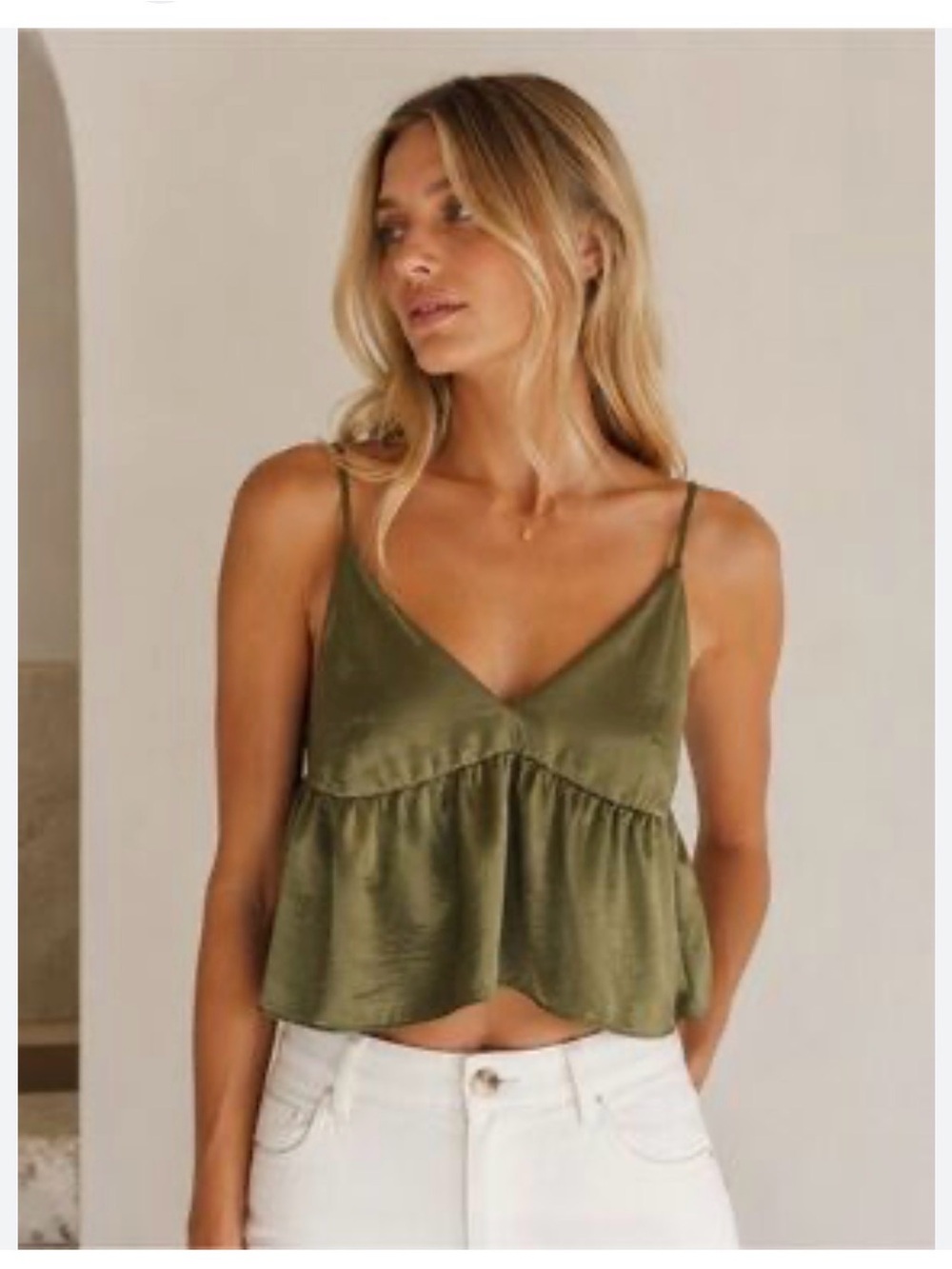 Aritzia Little Moon Satin Top